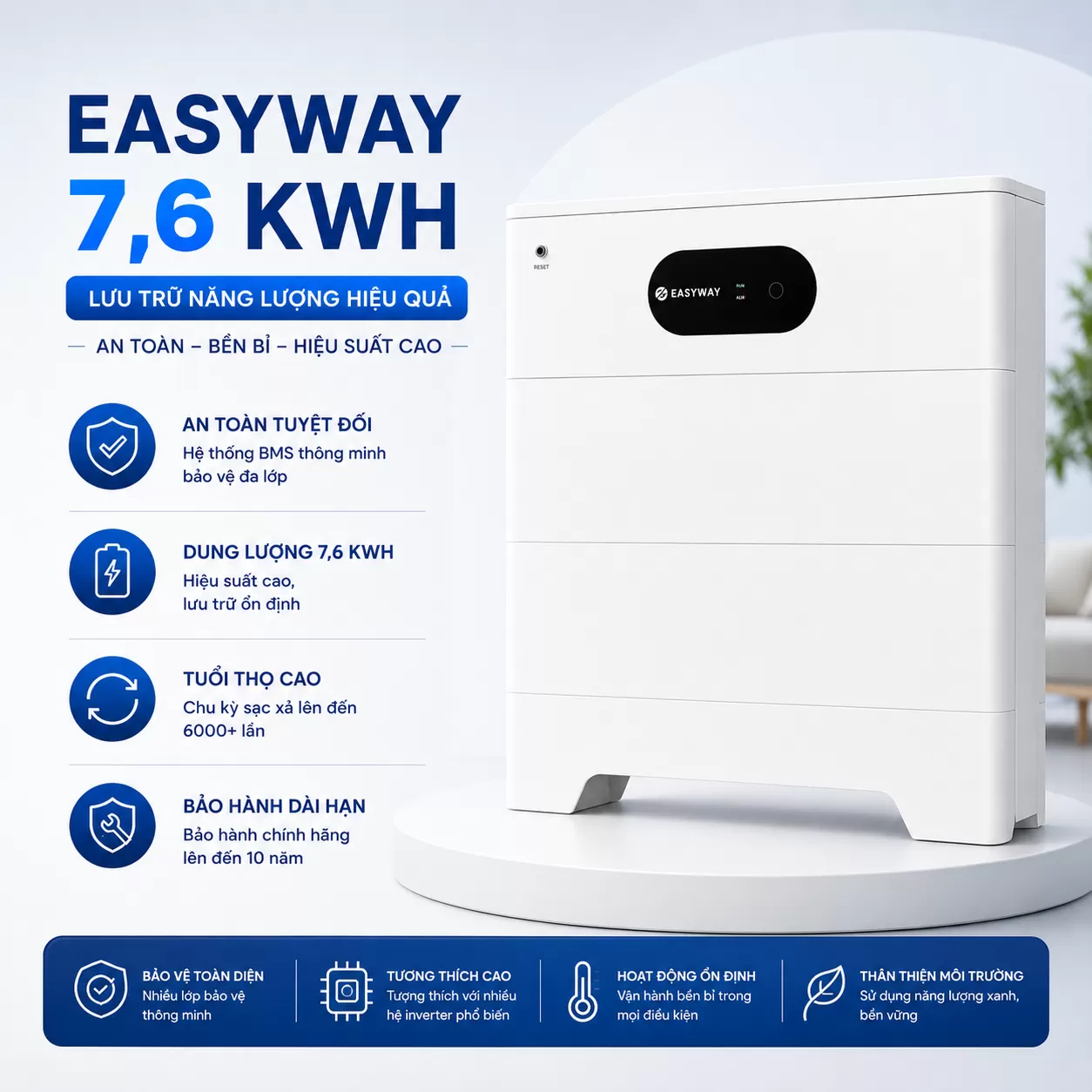 Pin lưu trữ EASYWAY 7,6 KWH
